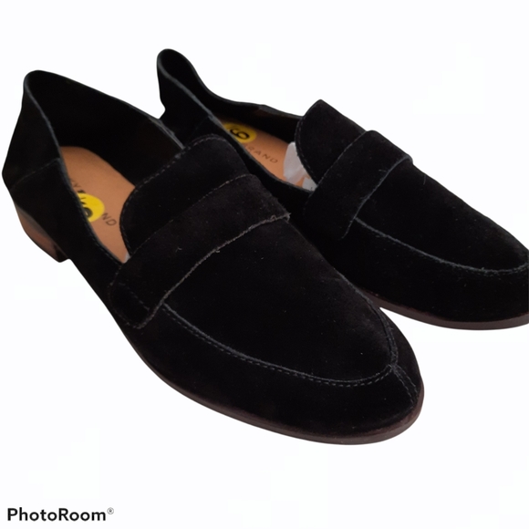 Lucky Brand Black Suede Loafer Shoes Block Heel Size 9M - Picture 4 of 15